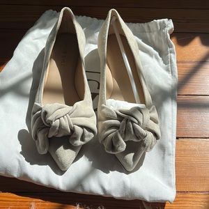 New! M. Gemi Suede Bow flats size 6